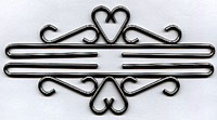 Pewter Wrought Iron w/Inverted Heart Bellpull Hardware