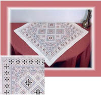 Peach and Blue Doily