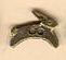 HSEOB2 - Old Brass Hopping Hare Homespun Elegance Button