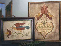 Fraktur Bird & Wedding Heart
