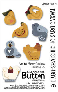 Twelve Days of Christmas 1-6 Button Card