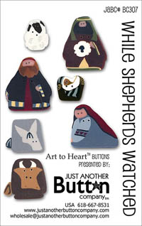 While Shepherds Watched Button Card