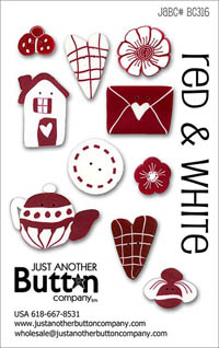 Red & White Button Card