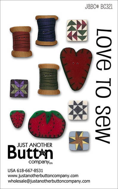 I Love To Sew Button Card