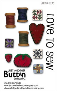 I Love To Sew Button Card