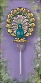 Peacock Charm Garden Pin