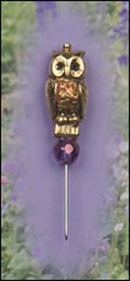 Owl Charm Garden Pin