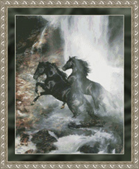 Waterfall Horses