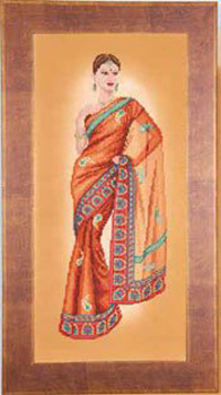 Indian Lady In Orange Suri Kit