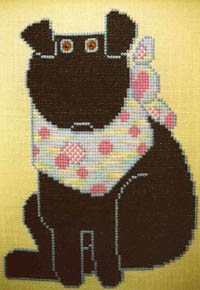 Blue Outlined Black Dog