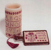Rose Carnation Candle & Hornbook Threadkeeper