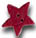 3507 Folk Art Red Flat Star- Just Another Button Co 