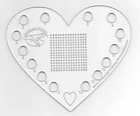 Heart Shape Acrylic Thread Pallet with Needlework Grid 
