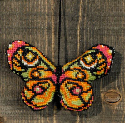 Green Pink Butterfly Ornament Kit