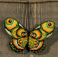 Green Orange Butterfly Ornament Kit