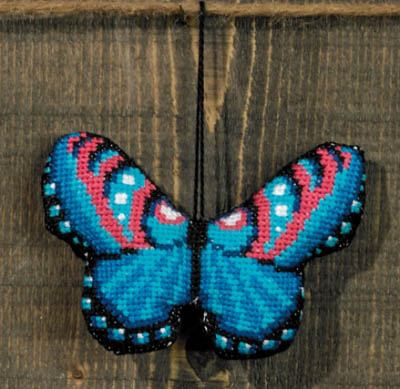 Blue Red Butterfly Ornament Kit