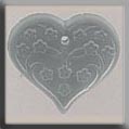 T12183 - Medium Floral Embossed Heart - Matte Crystal