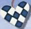 3345 Blue & White Checkered Heart - Just Another Button Co