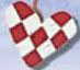 3368 Red & White Checkered Heart - Just Another Button Co