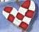 3368 Red & White Checkered Heart - Just Another Button Co