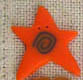 3504 X-Lg. Orange Swirly Star - Just Another Button Co 