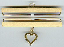 Satin Brass with Heart Bellpull Hardware