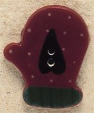 43078R Red Right Mitten w/Heart Debbie Mumm Button
