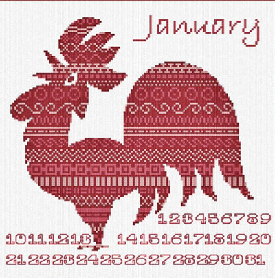 Calendar - January: Rooster