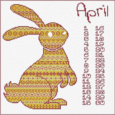 Animal Calendar - April Rabbit
