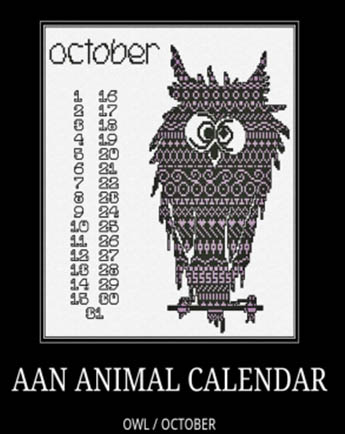 Animal Calendar - October Owl