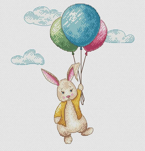 Bunny Rabbit and Balloons