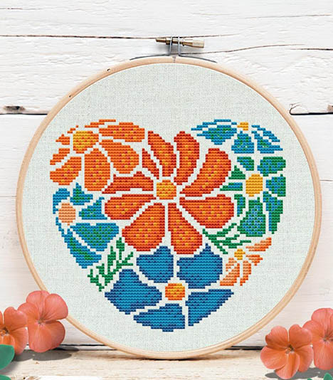 Boho Floral Heart