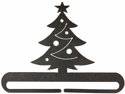 Christmas Tree Split Bottom Charcoal Bellpull