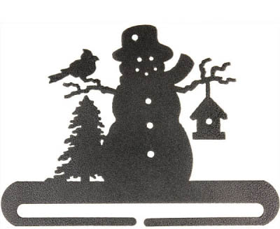 Frosty Snowman Split Bottom Charcoal Bellpull