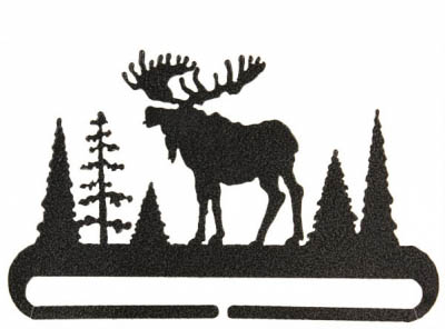 Alaska Moose Split Bottom Charcoal Bellpull