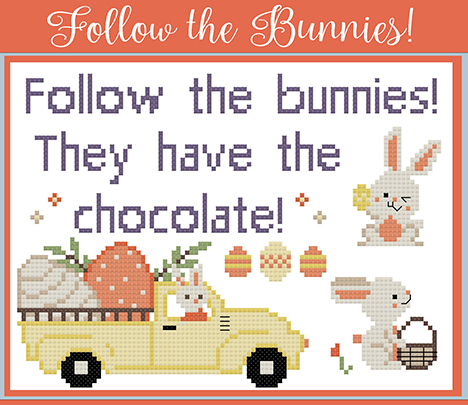 Follow The Bunnies - Cross Stitch Cards #11