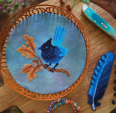 Sheller's Jay and Feather Bookmark