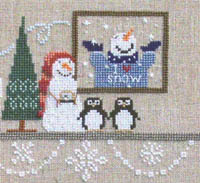 Wintery Snowglobe Mantle #2 -Penguin Penquin Penguin