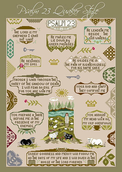 Psalm 23 Quaker Style Sampler