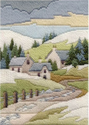 Winter Cottage Long Stitch Seasons Kit
