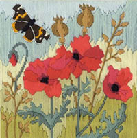 Red Poppies Long Stitch  Kit