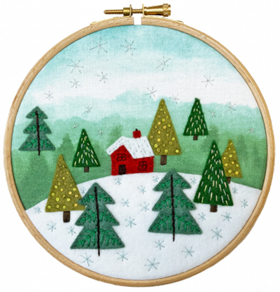 Cottage In The Woods Felt Embroidery Kit
