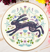 Folk Hare Embroidery Kit