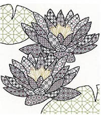 Water Lily - Blackwork Kit