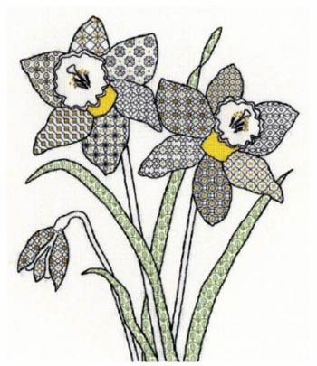 Daffodil - Blackwork Kit