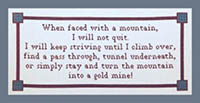 When Faced With A Mountain