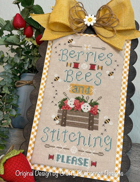 Berries, Bee and Stitching Please