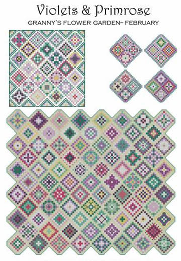 Granny's Flower Garden February - Violets & Primrose