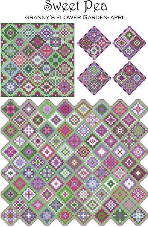 Granny's Flower Garden - April Sweet Pea