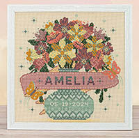 Bouquet + Butterflies Modern Baby Sampler